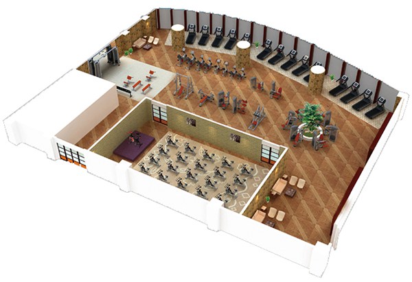 500平方健身房配置方案-广西银河Galaxy体育健身器材有限公司